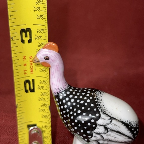 HEREND Hand Painted Porcelain GUINEA HEN GUINEA FOWL BIRD FIGURINE 2 15/16 inch - Picture 9 of 11